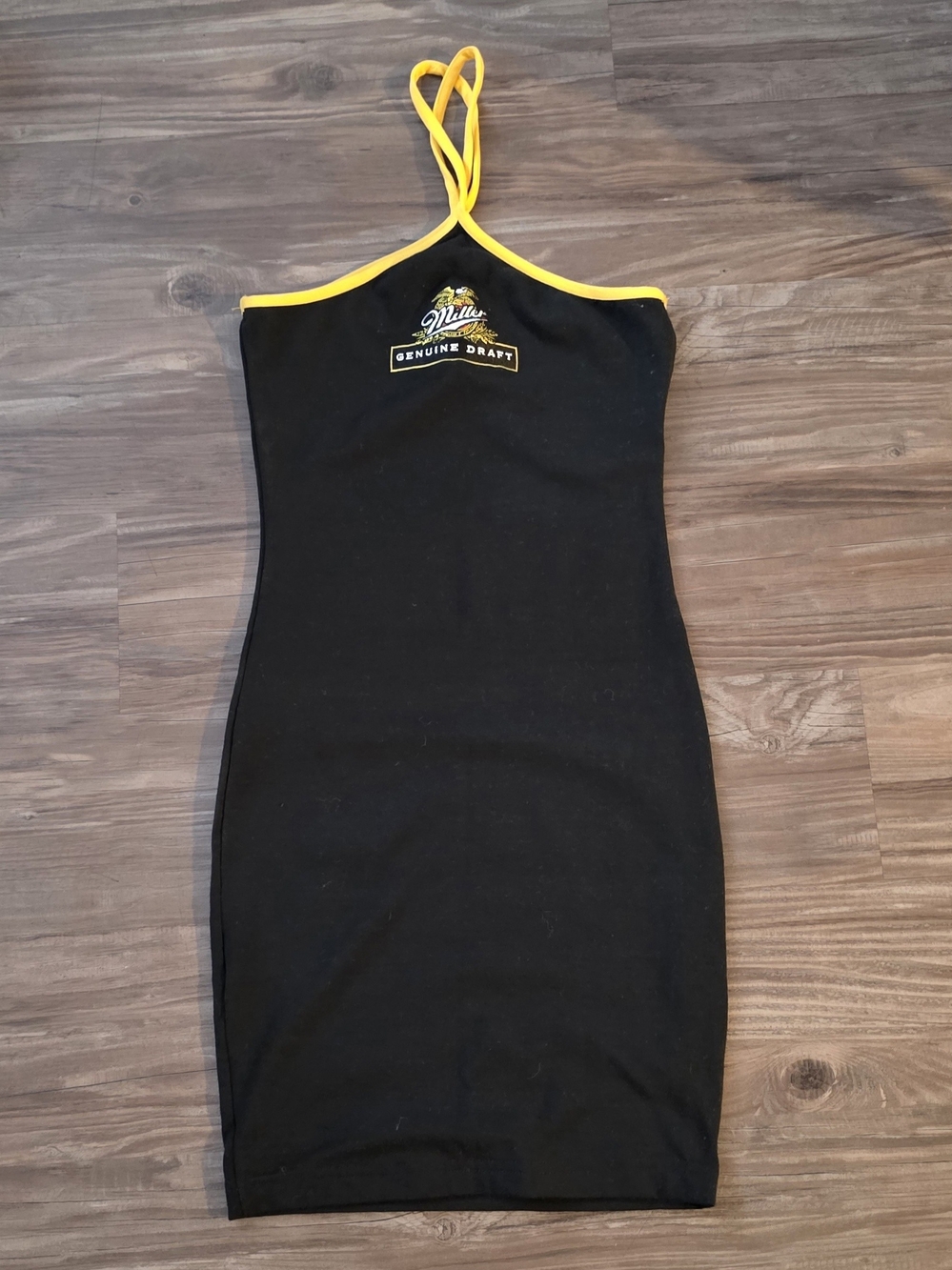 Black & Yellow Halter Bodycon Dress